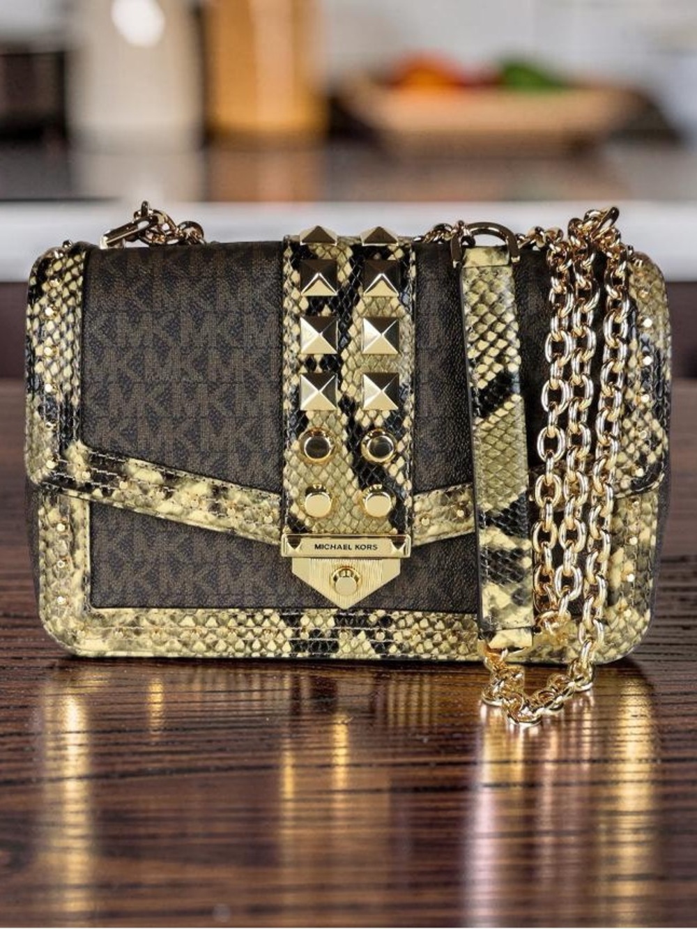 MICHAEL Michael Kors Soho Crossbody or shoulder bag animal print maximalist,NWOT